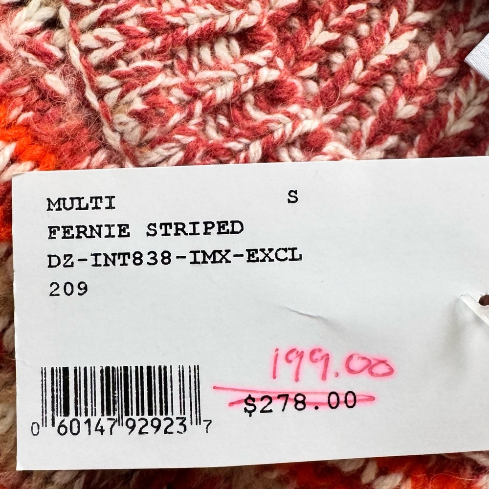 Intermix Women’s Fernie Puff Sleeve Striped Wool Blend Sweater, Small - Picture 5 of 10